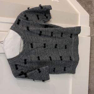 JCrew Gray top with bow accents